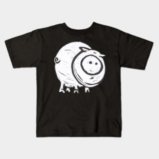 Pig, black and white. Kids T-Shirt